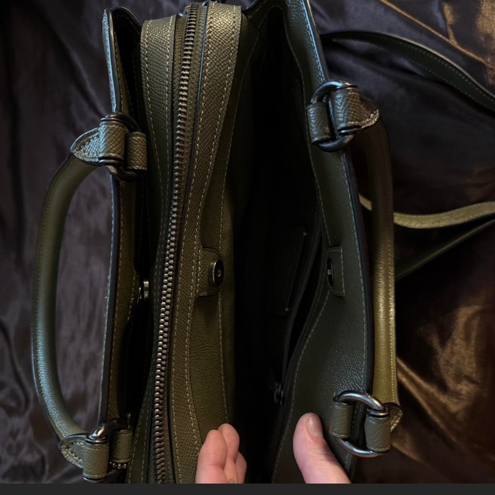 Coach Olive Green Leather Handbag - Picture 7 of 9